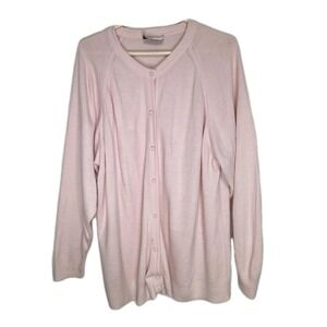 Hampshire Studio Cardigan‎ GUC Pink Classic Preppy Button Front Fits L-XL